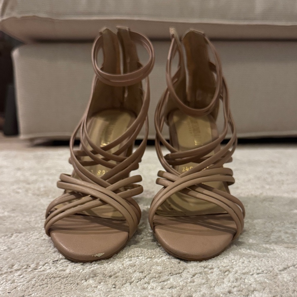 Elegant Nude Strappy Women's Sandals